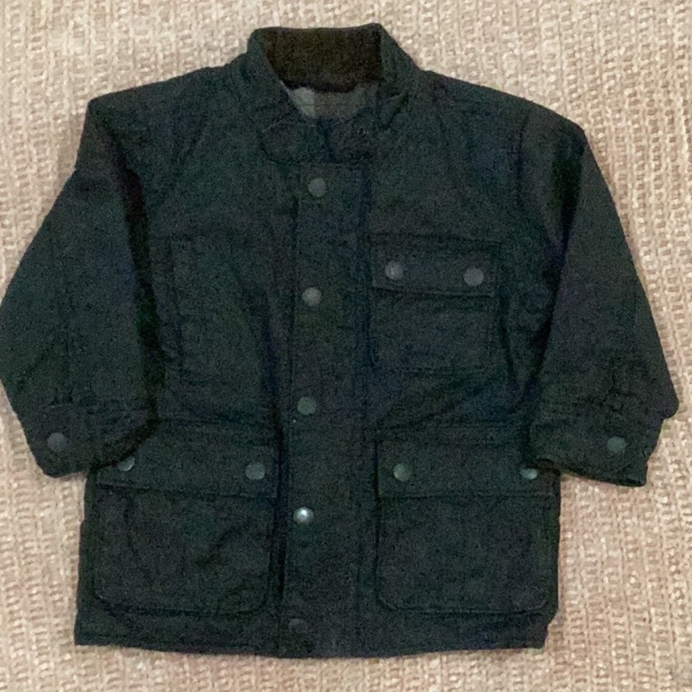 GAP Black Puffer Jacket Quilted Design Stand-Up Collar